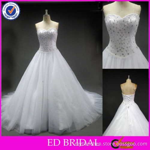 LN88 China Supplier Real Sample A Line Sweetheart Heavy Beaded Wedding Dress